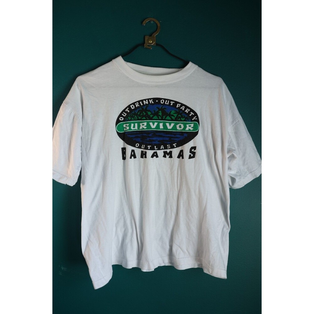 Vintage Bahamas Outdrink Outlast Survivor Men's XL Dorsett Tees Cotton T-shirt